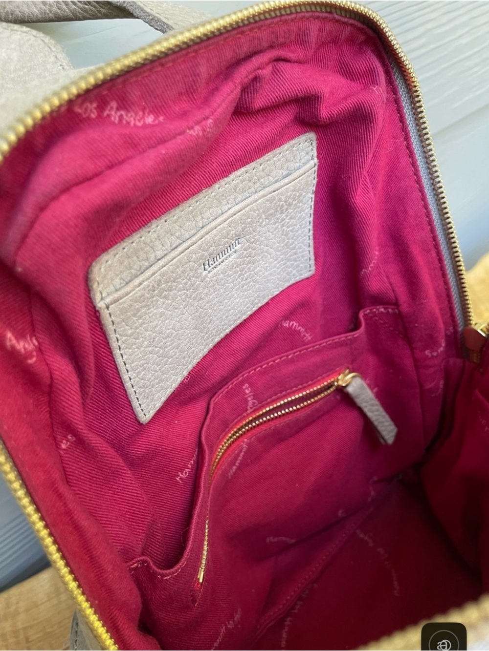 Hammitt Beige Leather Backpack with Gold Hardware and Red Interior - Picture 3 of 9
